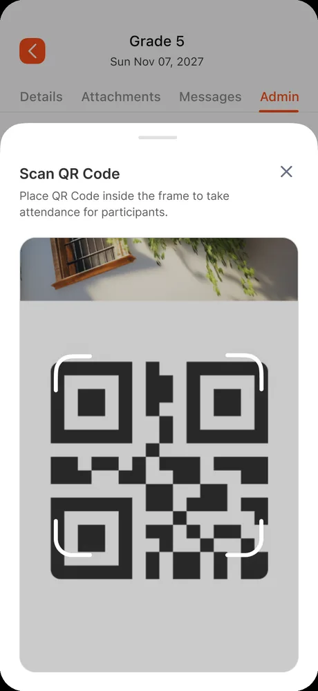 ChurchPlan app — QR scan for attendance