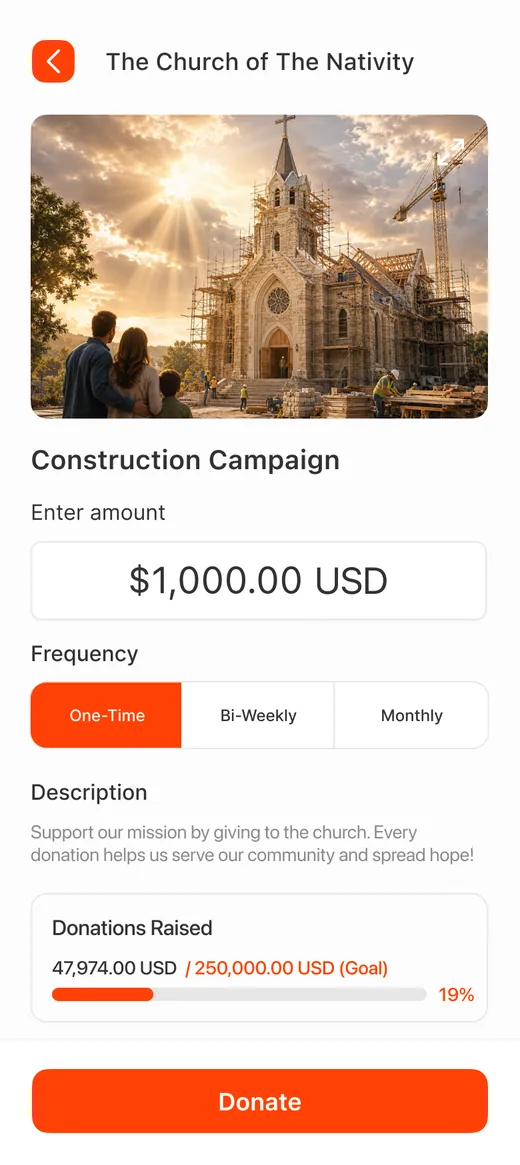 ChurchPlan app - Donate