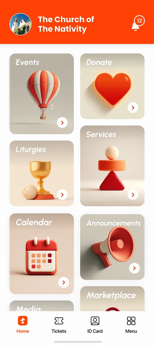 ChurchPlan app - Home